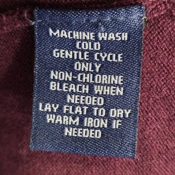 Womens Chaps Burgundy Pullover Sweater Gold Button Accents Cotton Nylon Size 2X - Picture 3 of 7